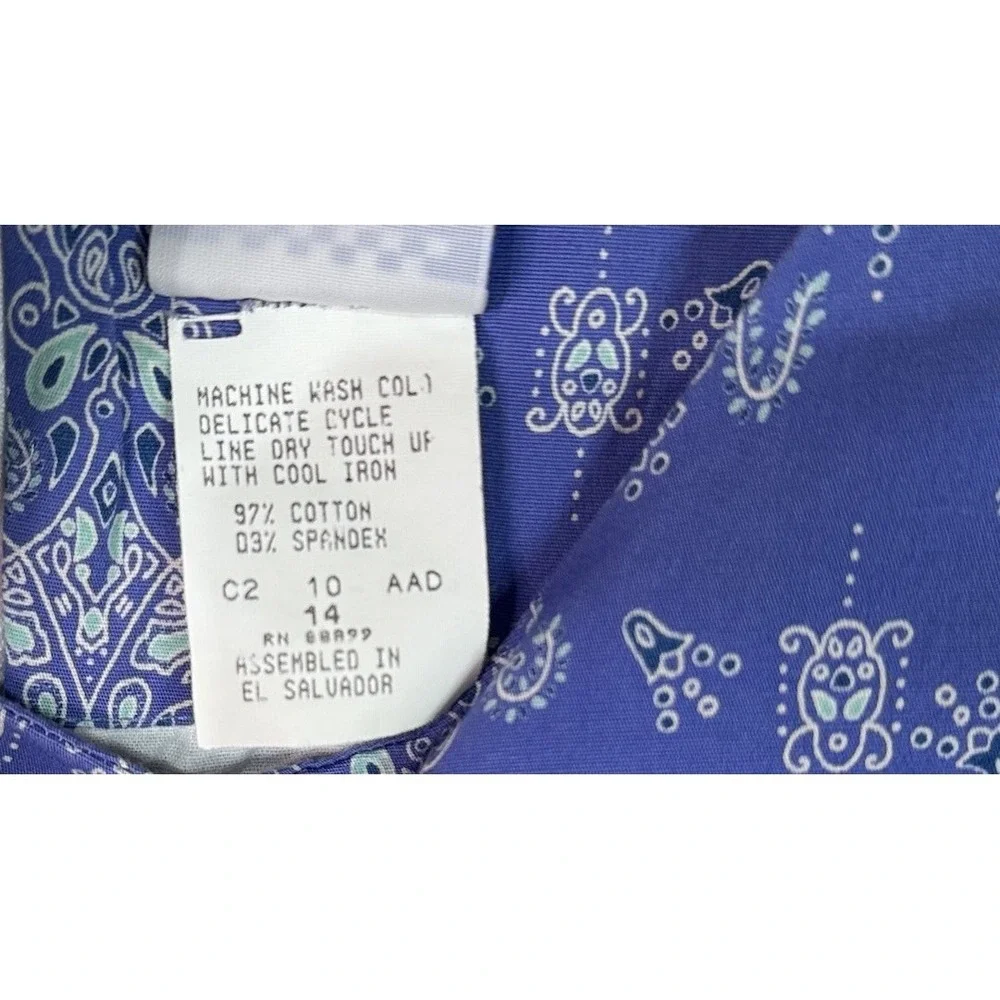 Vintage Kelly Kids Women Paisley Dress 14 Blue Beachy Bohemian Nautical Coastal‎